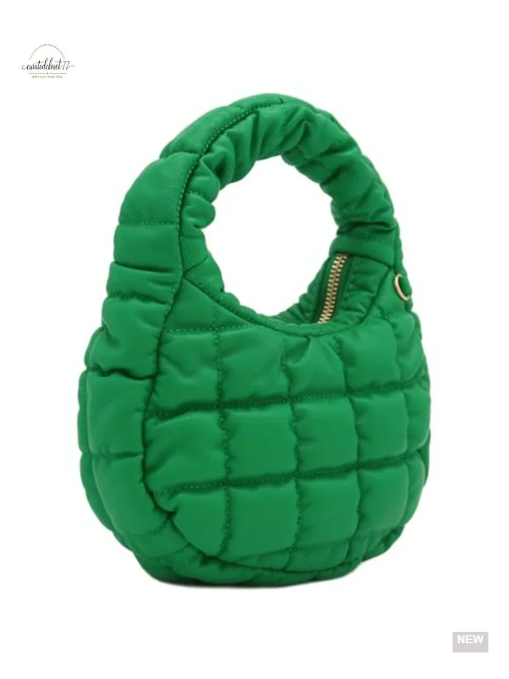 Mini Quilted PU Leather Crescent Puffer Crossbody Evening Bag
